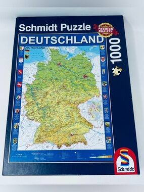 Deutschland Germany German Atlas Map 100 Piece Puzzle Schmidt 59287 Complete